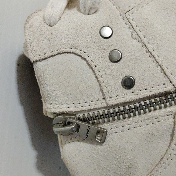 Coach white suede stud high tops sneakers - Picture 7 of 13